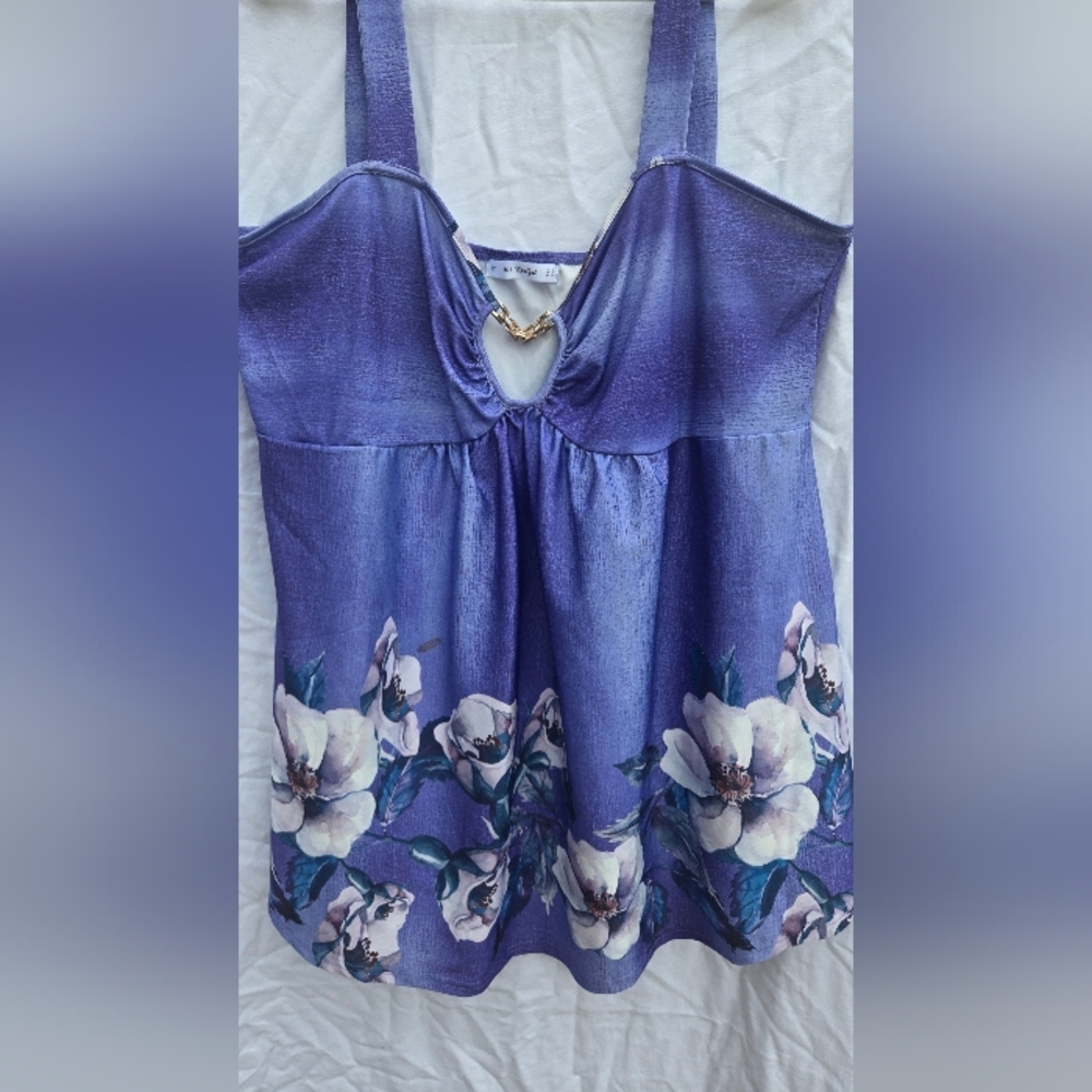 Rosegal Purple Floral Camisole Top